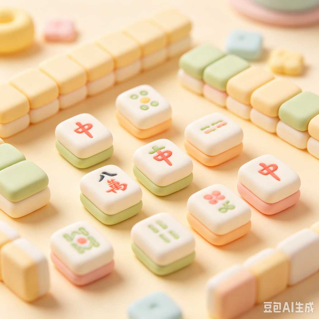 minimal text mahjong set